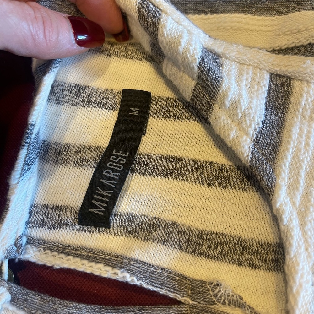 Mikarose Striped Dress in Gray and Cream